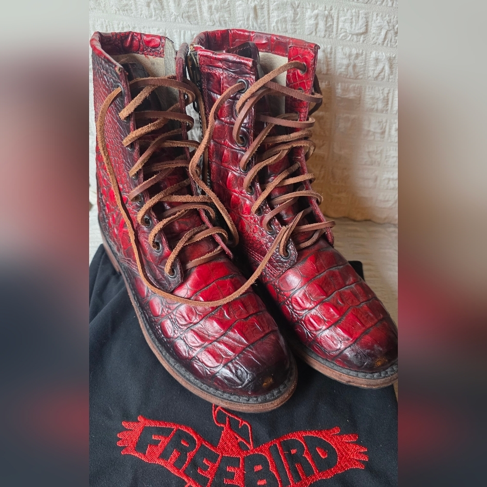 Freebird OG By Steven Croco Lace Up Boots - Picture 2 of 9